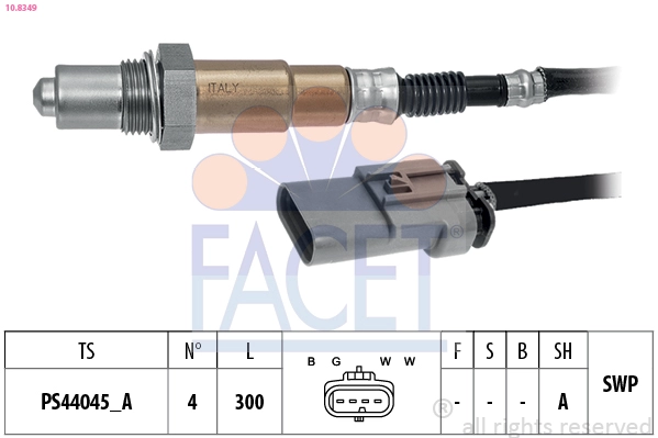 Лямбда-зонд made in italy - oe equivalent FACET 10.8349