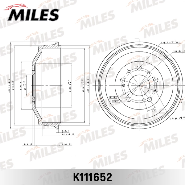 Тормозной барабан MILES K111652