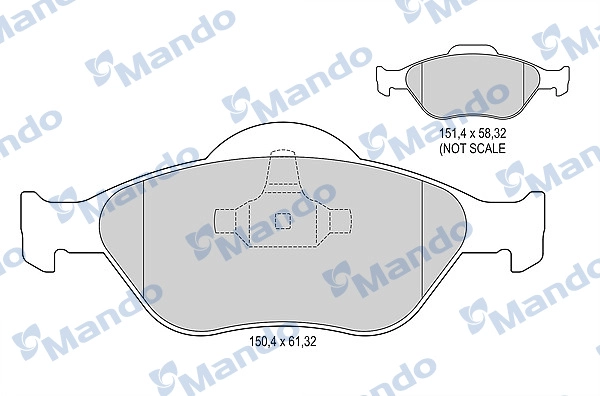 Комплект тормозных колодок дисковый тормоз MANDO MBF015145
