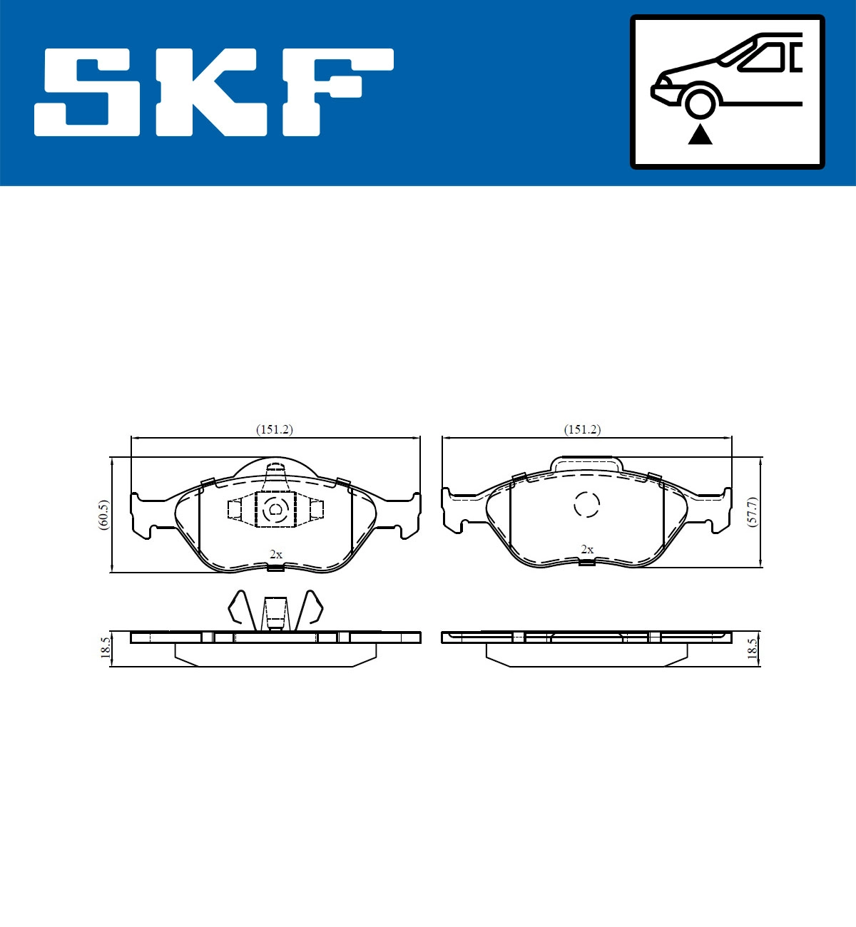Комплект тормозных колодок дисковый тормоз SKF VKBP 80125