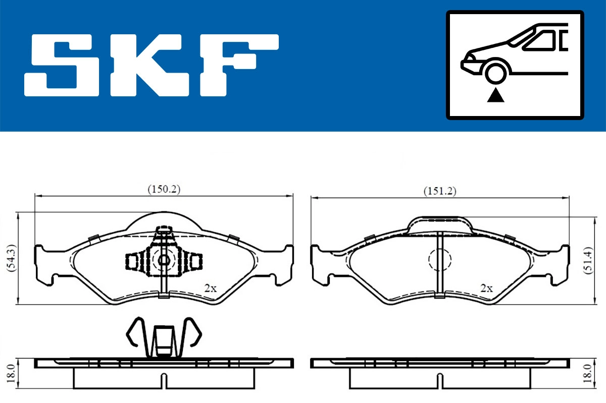 Комплект тормозных колодок дисковый тормоз SKF VKBP 80348
