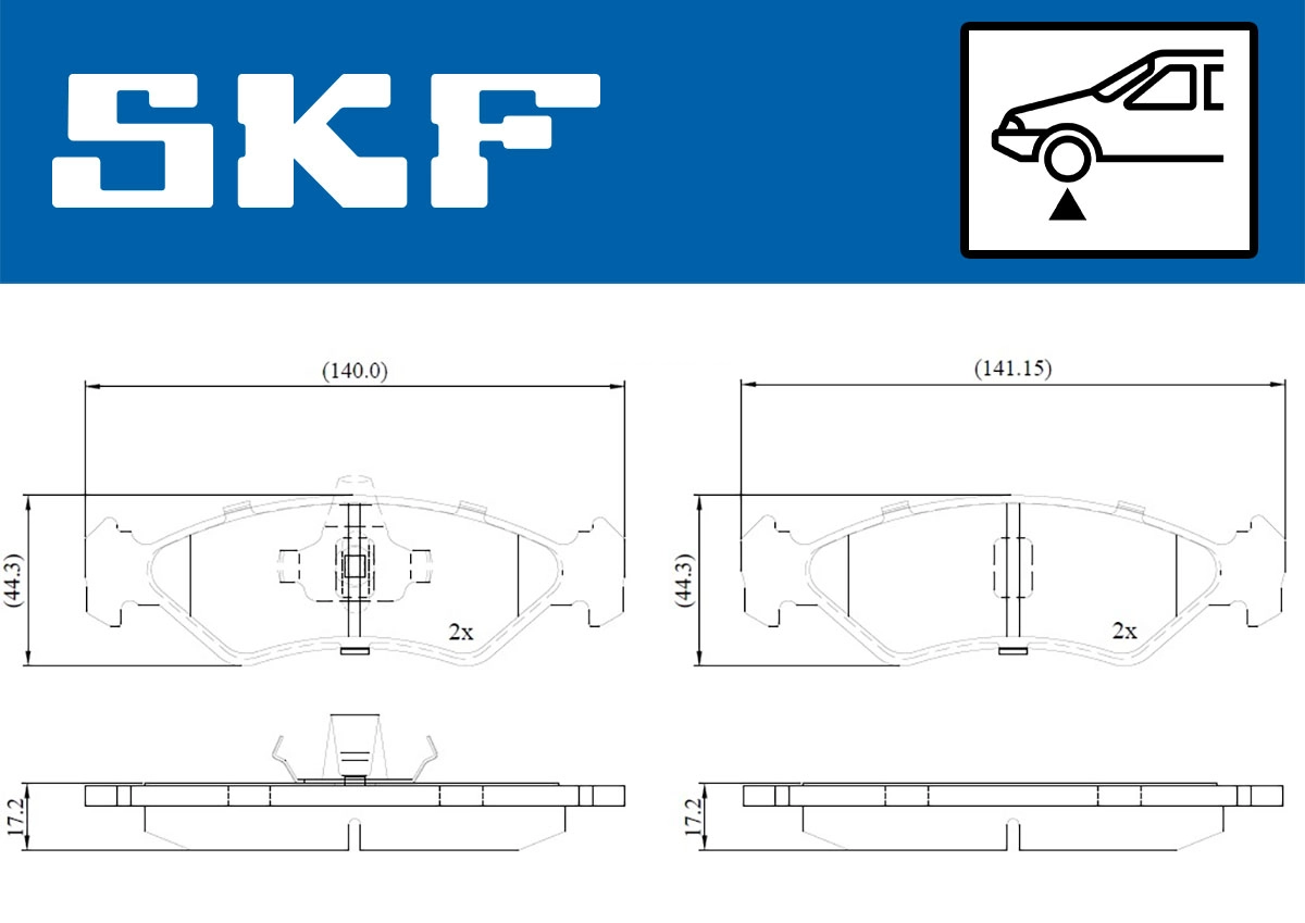Комплект тормозных колодок дисковый тормоз SKF VKBP 80550