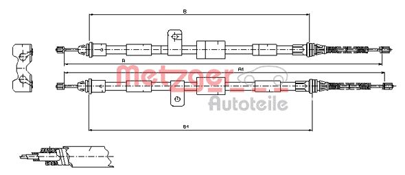 Тросик cтояночный тормоз METZGER 11.5456