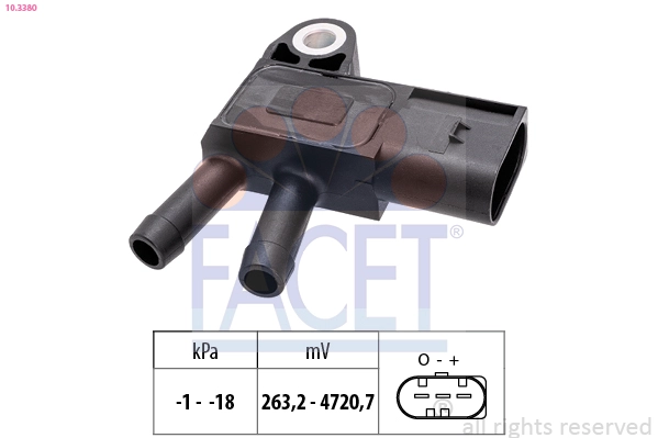 Датчик давление выхлопных газов made in italy - oe equivalent FACET 10.3380