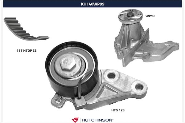 Водяной насос + комплект зубчатого ремня HUTCHINSON KH 140WP99