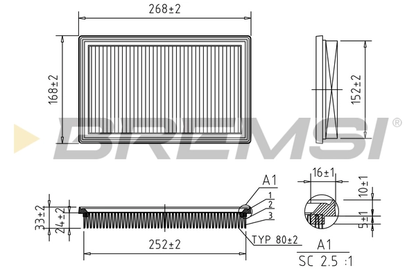 Воздушный фильтр BREMSI FA1363