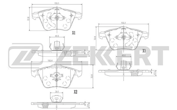 Комплект тормозных колодок дисковый тормоз ZEKKERT BS-1377