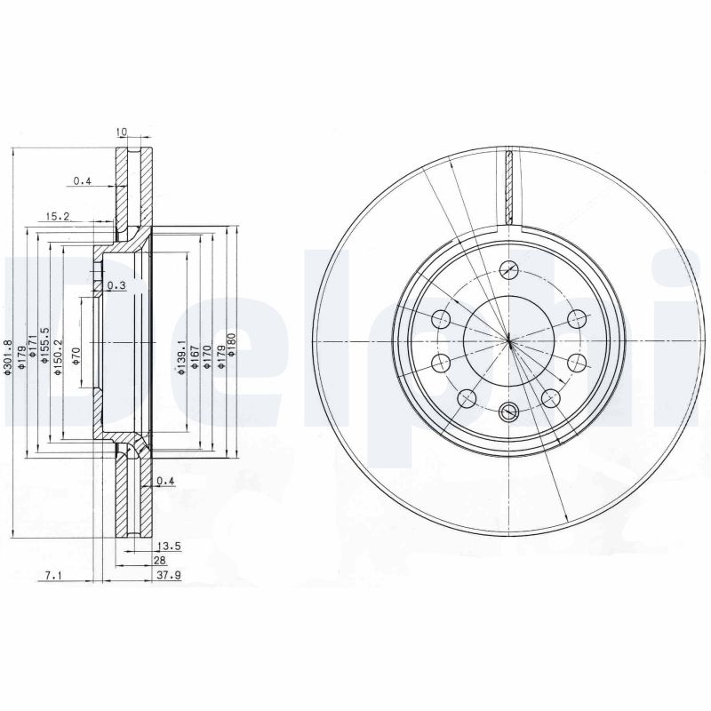 Тормозной диск DELPHI BG3772C