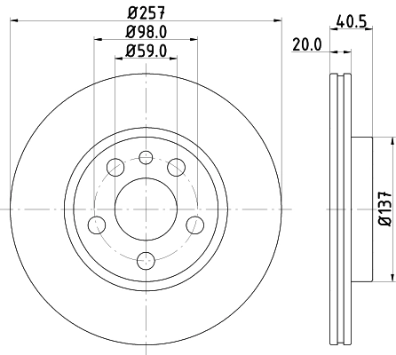 Тормозной диск pro high carbon HELLA/BEHR/PAGID 8DD 355 127-341