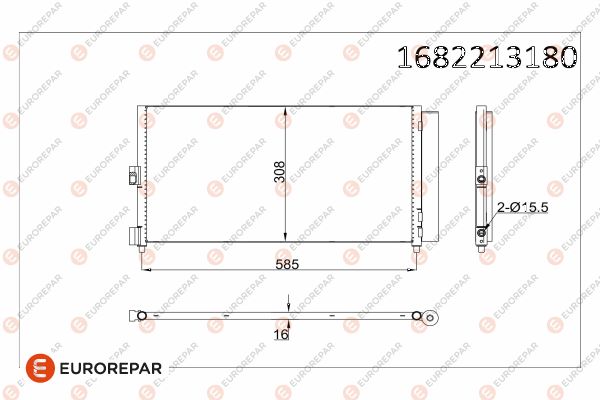 Конденсатор кондиционер EUROREPAR 1682213180