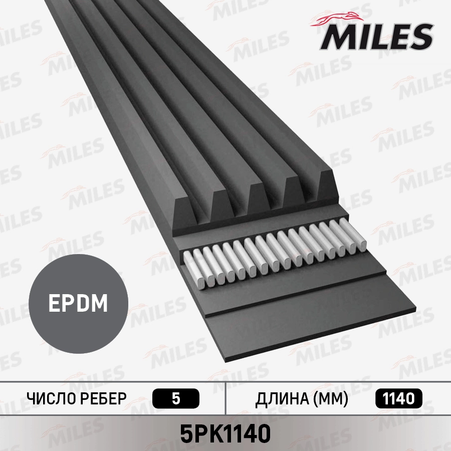 Поликлиновой ремень MILES 5PK1140