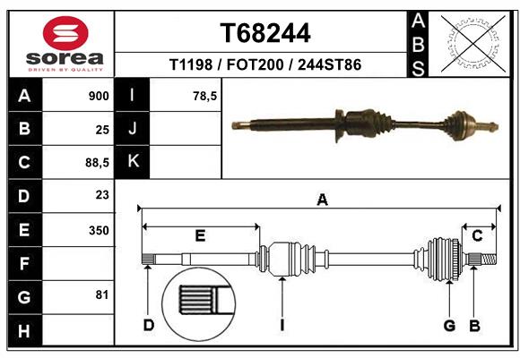Приводной вал EAI T68244