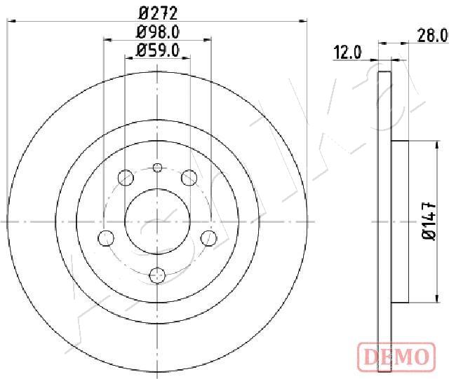 Тормозной диск ASHIKA 61-00-0606C
