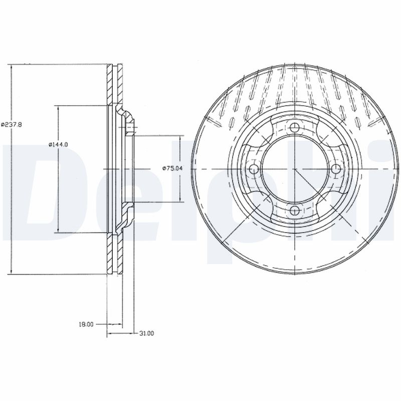 Тормозной диск DELPHI BG2414