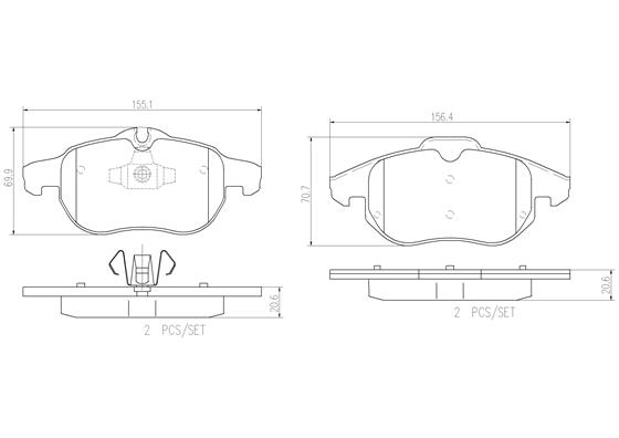 Комплект тормозных колодок дисковый тормоз prime line - ceramic BREMBO P59043N