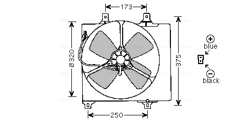 Вентилятор охлаждение двигателя AVA QUALITY COOLING MZ7501