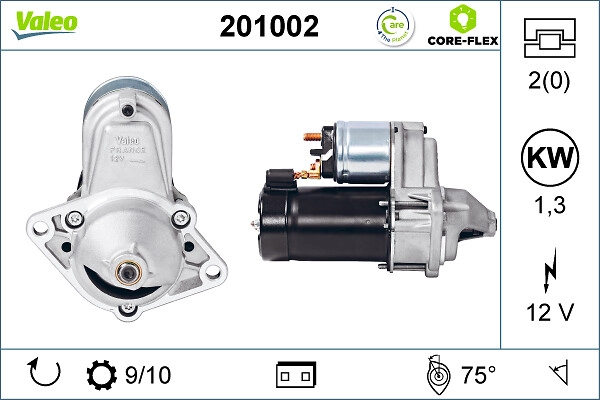 Стартер valeo core-flex VALEO 201002