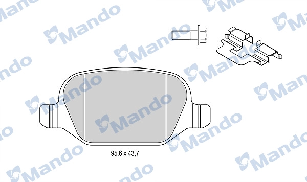 Комплект тормозных колодок дисковый тормоз MANDO MBF015171
