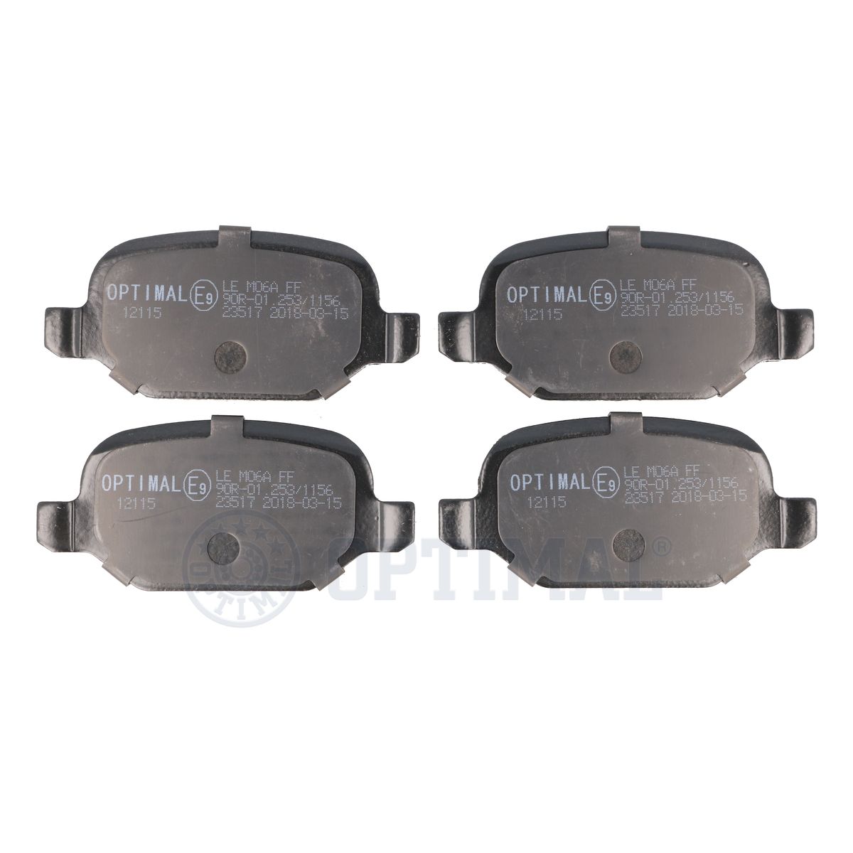 Комплект тормозных колодок дисковый тормоз OPTIMAL BP-12115