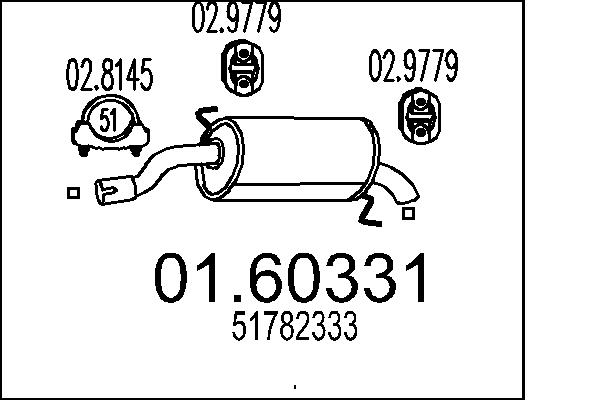 Глушитель выхлопных газов конечный MTS 01.60331