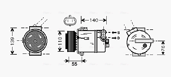 Компрессор кондиционер AVA QUALITY COOLING OLAK451