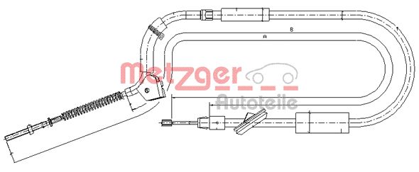Тросик cтояночный тормоз METZGER 10.9332