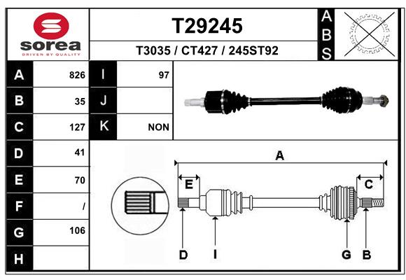 Приводной вал EAI T29245