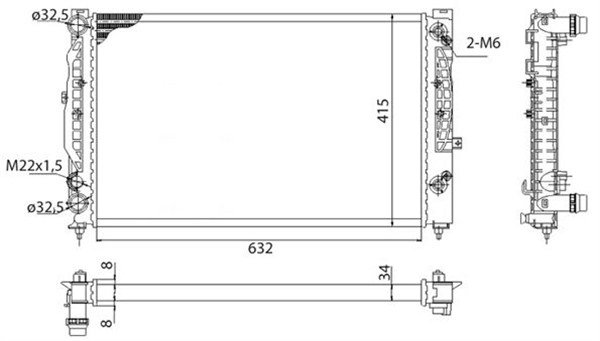 Радиатор охлаждение двигателя MAGNETI MARELLI 350213739003