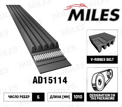 Поликлиновой ремень MILES AD15114