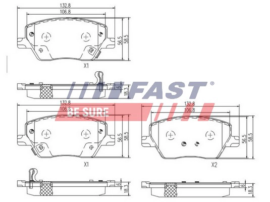 Комплект тормозных колодок дисковый тормоз FAST FT29169