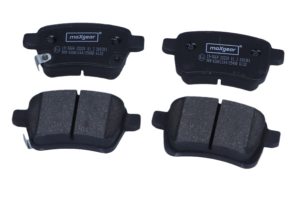 Комплект тормозных колодок дисковый тормоз MAXGEAR 19-3664