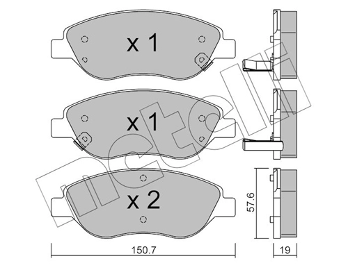 Комплект тормозных колодок дисковый тормоз METELLI 22-0577-2