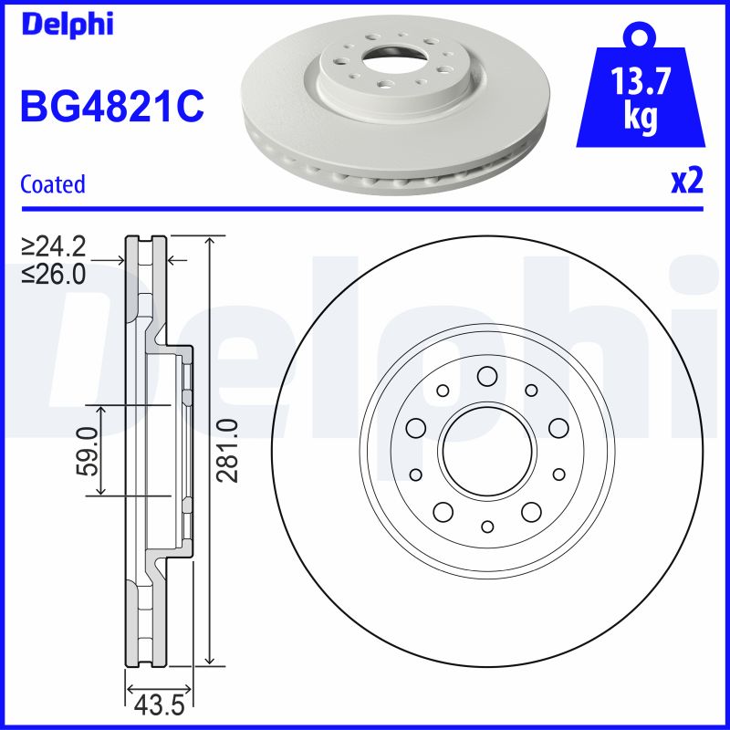 Тормозной диск DELPHI BG4821C