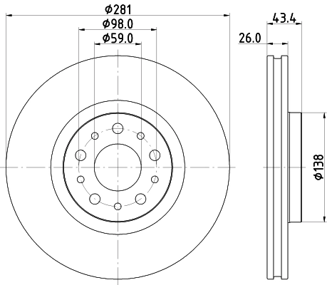 Тормозной диск pro HELLA/BEHR/PAGID 8DD 355 132-131