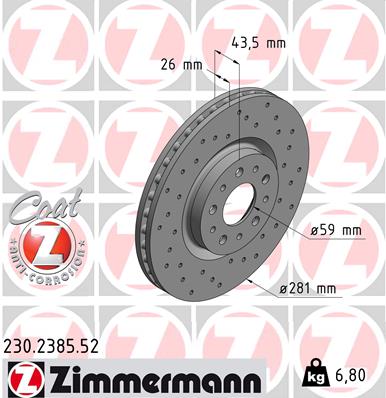 Тормозной диск sport brake disc z ZIMMERMANN 230.2385.52