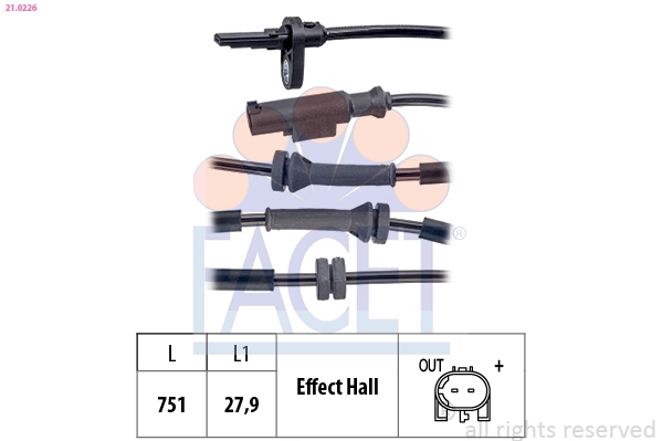 Датчик частота вращения колеса made in italy - oe equivalent FACET 21.0226