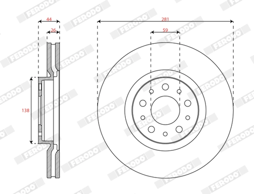 Тормозной диск premier FERODO DDF3075C