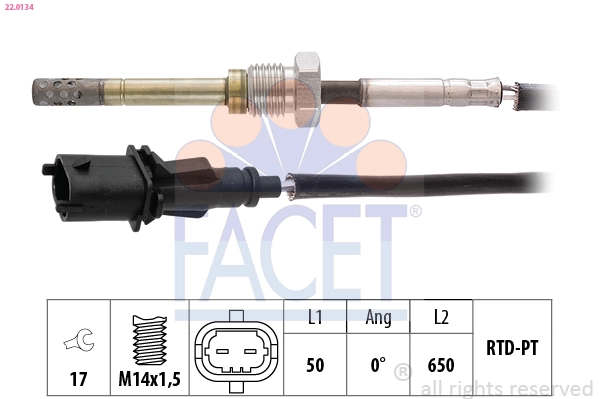 Датчик температура выхлопных газов made in italy - oe equivalent FACET 22.0134