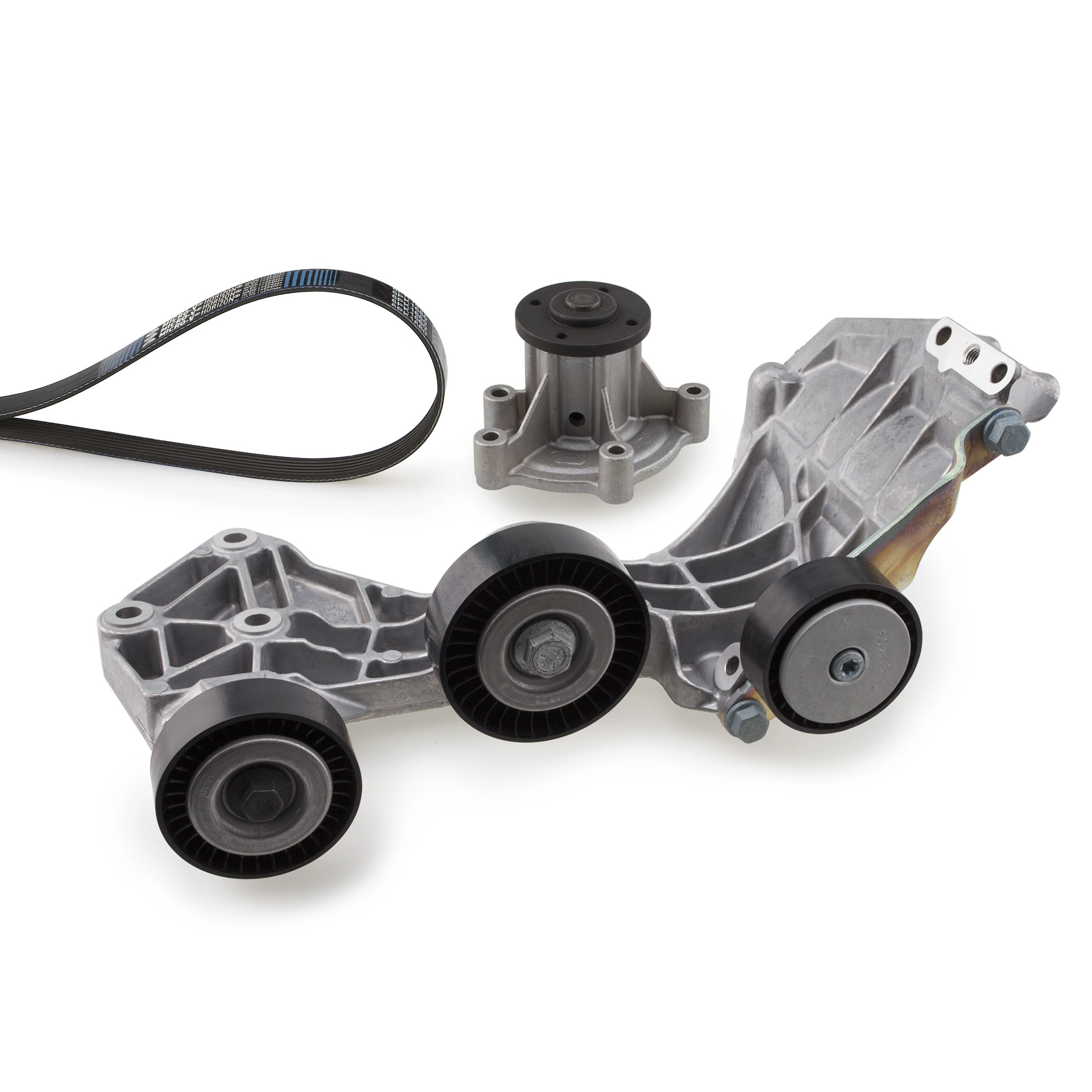 Водяной насос + комплект ручейковых ремней micro-v kit GATES KP35PK1715
