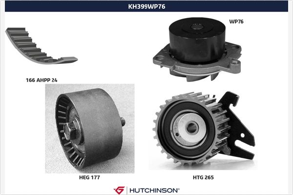 Водяной насос + комплект зубчатого ремня HUTCHINSON KH 399WP76