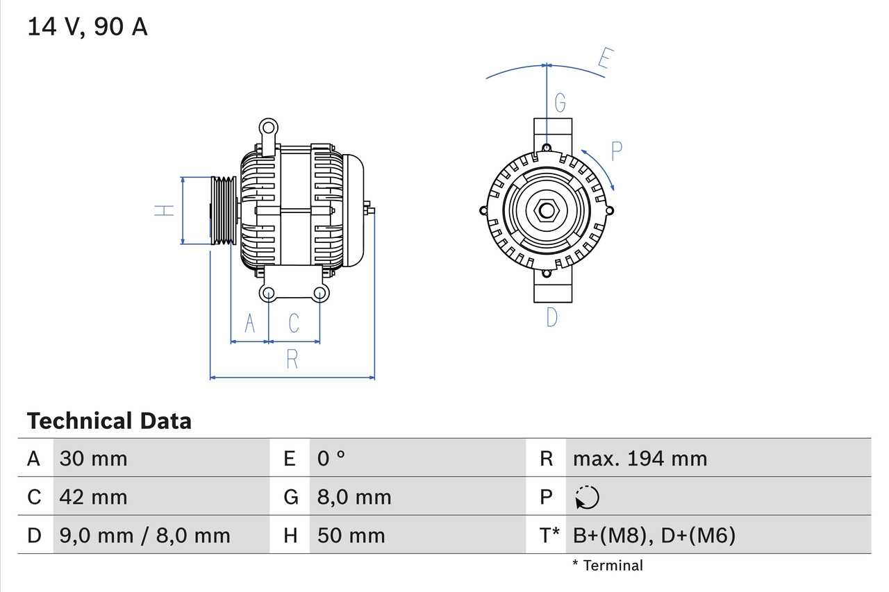 Генератор BOSCH 0 986 045 181