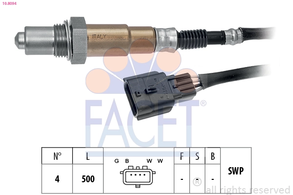 Лямбда-зонд made in italy - oe equivalent FACET 10.8094