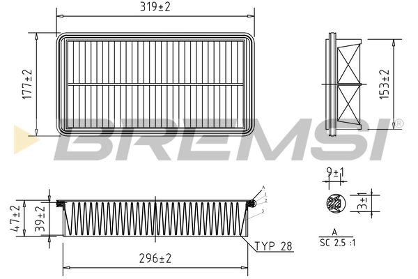 Воздушный фильтр BREMSI FA1267