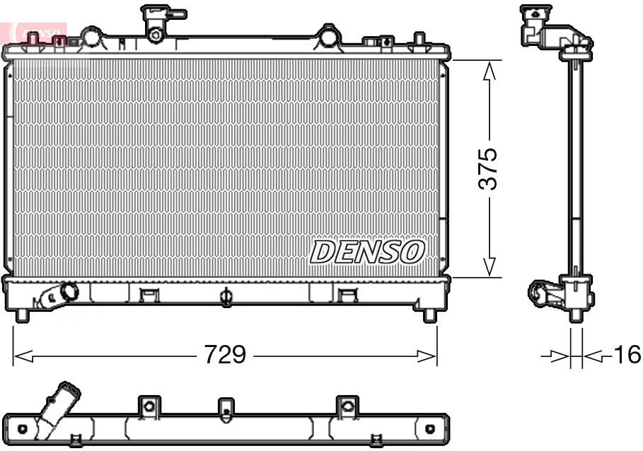 Радиатор охлаждение двигателя DENSO DRM44038