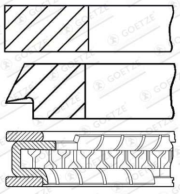 Комплект поршневых колец GOETZE ENGINE 08-423400-00