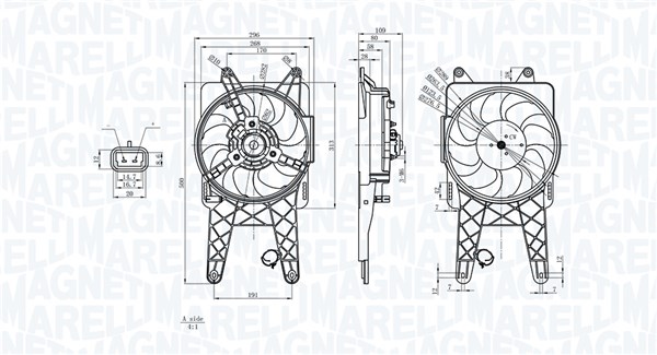 Вентилятор охлаждение двигателя MAGNETI MARELLI 069422818010