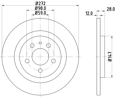 Тормозной диск pro HELLA/BEHR/PAGID 8DD 355 109-151