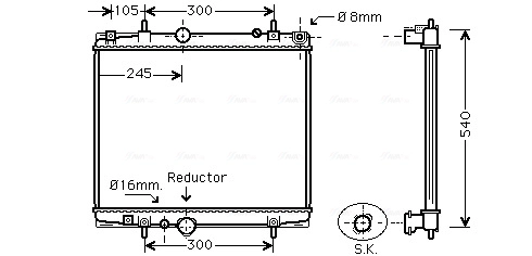 Радиатор охлаждение двигателя AVA QUALITY COOLING PEA2276