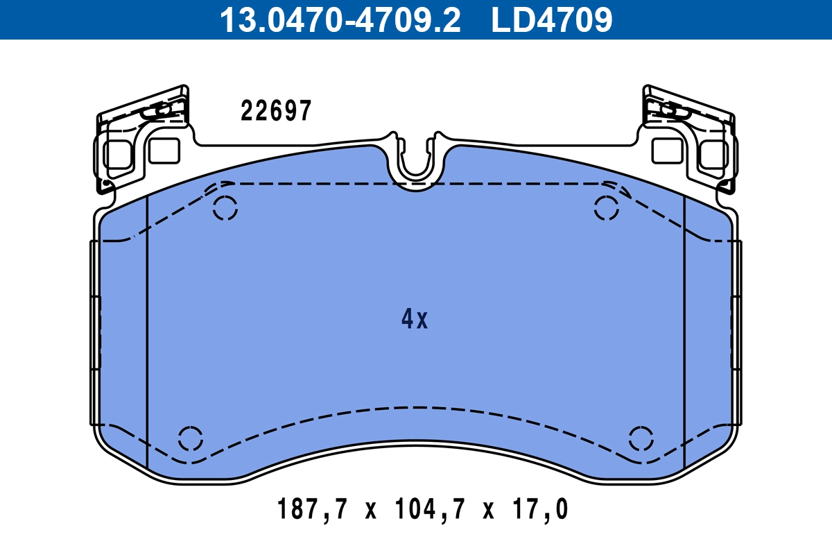 Комплект тормозных колодок дисковый тормоз ate ceramic ATE 13.0470-4709.2