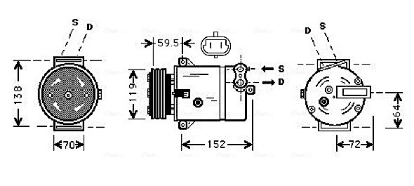 Компрессор кондиционер AVA QUALITY COOLING OLK279